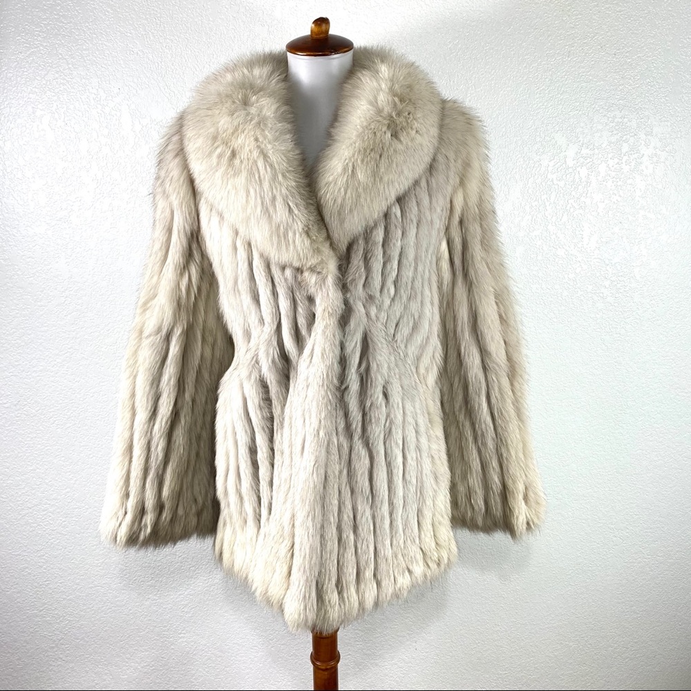Saga Blue Fox Real Fur Jacket SZ Small